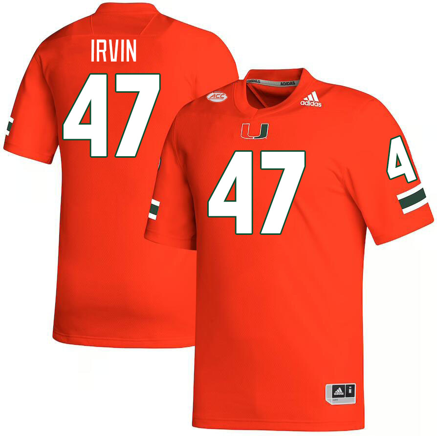 #47 Michael Irvin Miami Hurricanes Jerseys Football Stitched-Orange